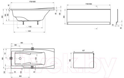 Ванна акриловая Ravak You 185x85 N (C871000000)