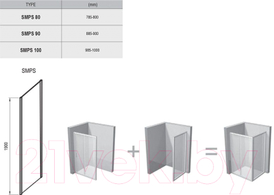 Душевая стенка Ravak Smartline SMPS-90 R (9SP70A00Z1)
