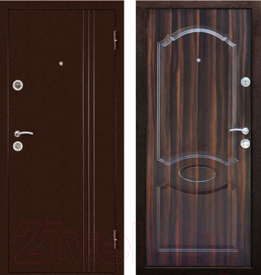 Входная дверь Дверной Континент Экстра темный орех (98x205, правая)