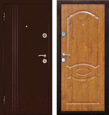 Входная дверь Дверной Континент Экстра золотой дуб (88x205, левая)