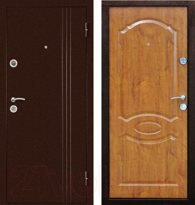Входная дверь Дверной Континент Экстра золотой дуб (98x205, правая)