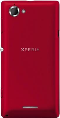 Смартфон Sony Xperia L (C2105) Red - вид сзади