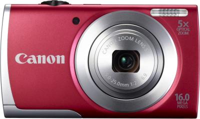Компактный фотоаппарат Canon PowerShot A2500 Red - вид спереди