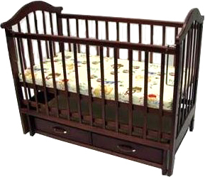 Детская кроватка РИО Виктория-2 м (Темный шоколад) - общий вид