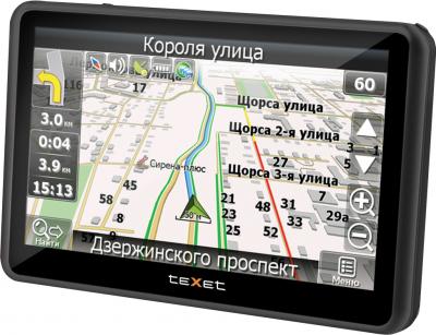 GPS навигатор Texet TN-744 Black - вид сбоку
