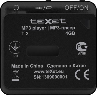 MP3-плеер Texet T-2 (4Gb) Black - вид сзади