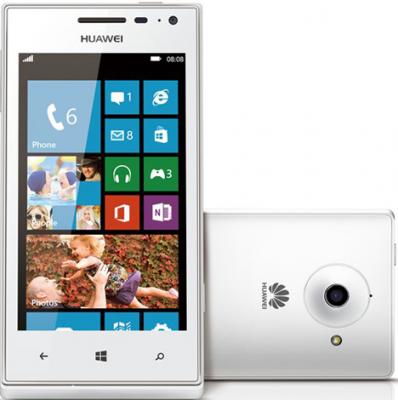 Смартфон Huawei Ascend W1 White - спереди и лежа