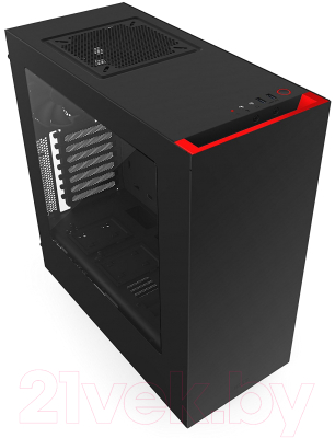 Корпус для компьютера NZXT S340 (CA-S340MB-GR) (черный/красный)