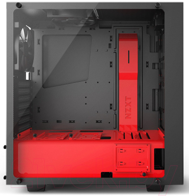 Корпус для компьютера NZXT S340 Elite Matte (CA-S340W-B4) (черный/красный)