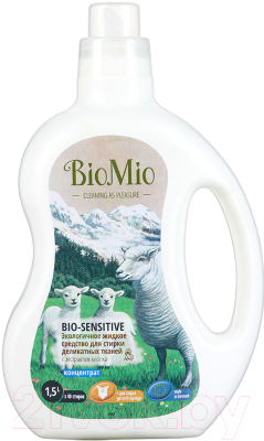 Гель для стирки BioMio Bio-Sensitive для деликатных тканей с экстрактом хлопка (1.5л)