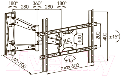 Изображение товара Кронштейн для телевизора Kromax Atlantis-50 (темно-серый)