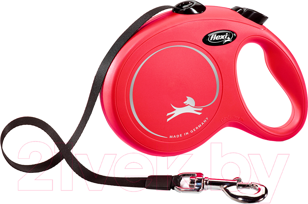 Поводок-рулетка Flexi New Classic лента 5m (L, красный)