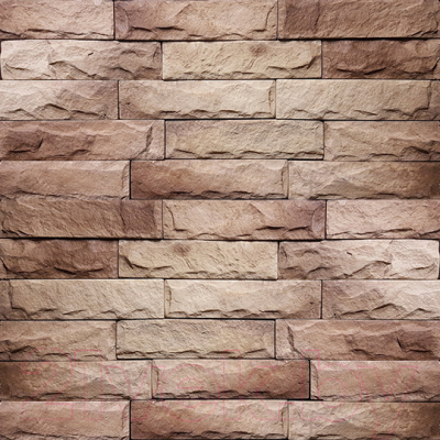 Декоративный камень бетонный Royal Legend Миромар узкий бежевый с коричневым 07-205 (200x50x07-15)