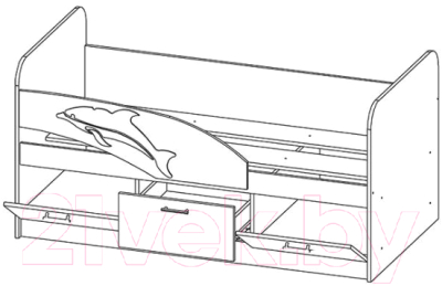 Кровать-тахта Олмеко Дельфин 06.223 (ваниль)