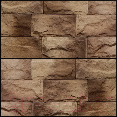 Декоративный камень бетонный Royal Legend Мирамар широкий бежевый с коричневым 08-205 (200x100x07-15)