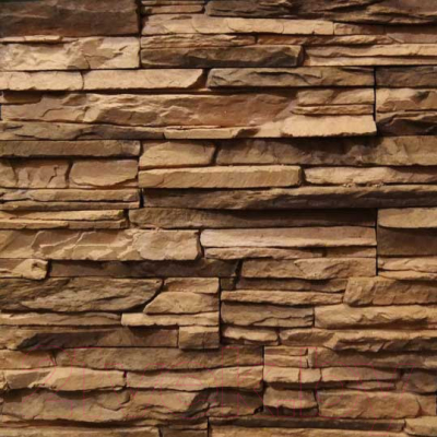 Декоративный камень бетонный Royal Legend Викос коричневый с темным сланцем 12-540 (485/295/180x95x20-45)