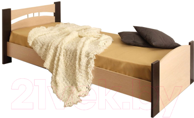 Односпальная кровать Олмеко 900 (венге/дуб линдберг)