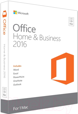 Пакет офисных программ Microsoft Office for Mac Home Business 1PK 2016 (W6F-00652)