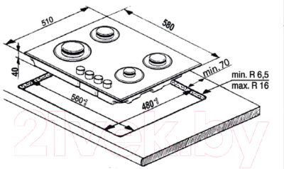 Газовая варочная панель Indesit THP 641 W/IX/I