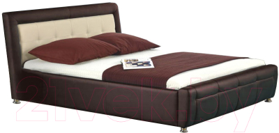Двуспальная кровать Halmar Samanta P (коричневый/бежевый)