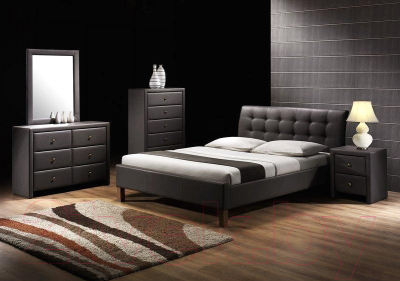 Двуспальная кровать Halmar Samara (черный)