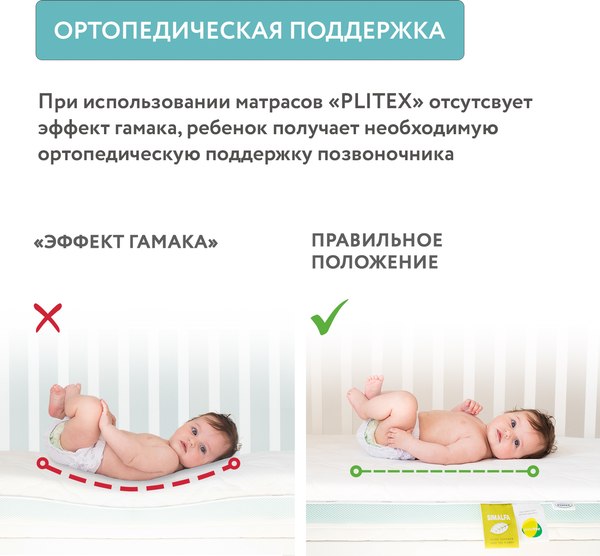 Матрас в кроватку Plitex Flex Cotton Oval ФК-01/3