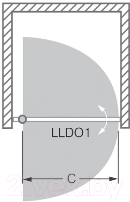 Душевая дверь Roltechnik Lega Line LLDO1/100 (хром/прозрачное стекло)