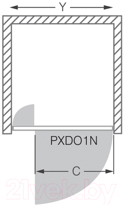 Душевая дверь Roltechnik Proxima Line PXDO1N/90 (хром/матовое стекло)