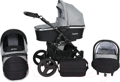 Детская универсальная коляска Genesis Fashion 3 в 1 (черный/серый)