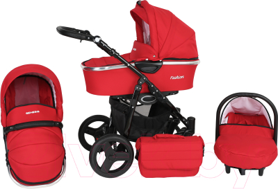 Детская универсальная коляска Genesis Fashion 3 в 1 (красный)