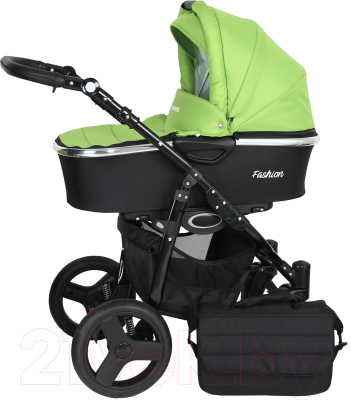 Детская универсальная коляска Genesis Fashion 3 в 1 (черный/зеленый)
