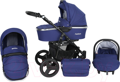 Детская универсальная коляска Genesis Fashion 3 в 1 (темно-синий)