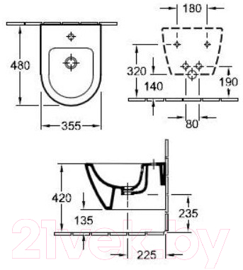 Биде подвесное Villeroy & Boch Subway 2.0 5406-00-01