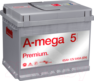 Автомобильный аккумулятор A-mega Premium 65 R (65 А/ч)