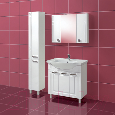 Шкаф с зеркалом для ванной Акваль Оливия 90 / EO.04.90.00.N