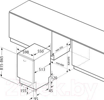 Посудомоечная машина Flavia BI 60 Delia (00020482) - схема встраивания