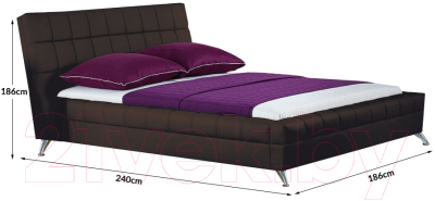 Двуспальная кровать Halmar Bonita 160x200 (коричневый)