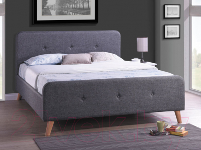 Двуспальная кровать Signal Malmo 160x200 (серый)