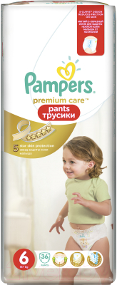 Подгузники-трусики детские Pampers Premium Extra Large (36шт)
