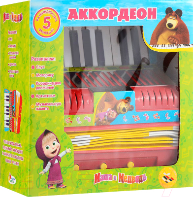 Музыкальная игрушка Играем вместе Маша и медведь. Аккордеон B88357-R2