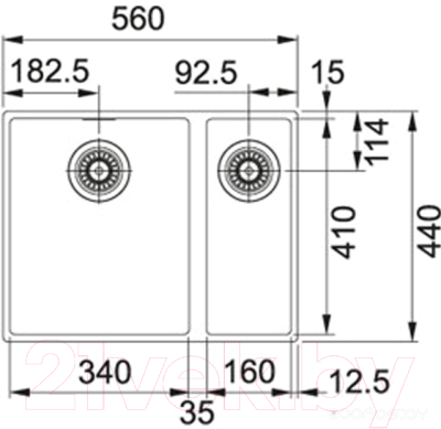 Мойка кухонная Franke Sirius SID 160 (125.0443.364)