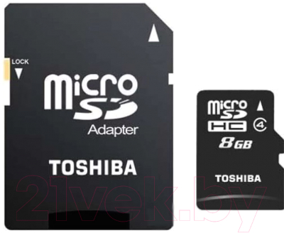 Карта памяти Toshiba M102 8GB microSD (Class 4) + adapter (THN-M102K0080M2)