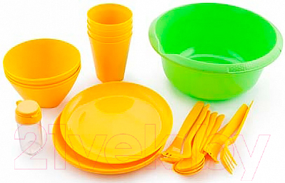 Набор пластиковой посуды Berossi Picnic Mini ИК 22634000 (солнечный)