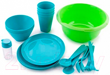 Набор пластиковой посуды Berossi Picnic Mini ИК 22637000 (бирюзовый)