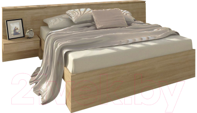 Двуспальная кровать 3Dom Фореста РС001 (дуб бардолино серый)
