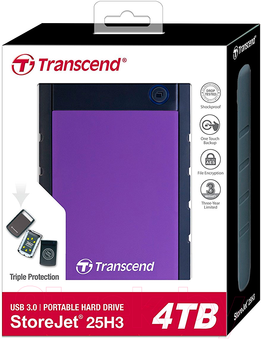 Внешний жесткий диск Transcend StoreJet 25H3P 4TB (TS4TSJ25H3P)