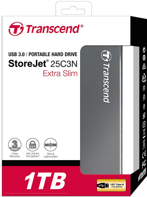 Внешний жесткий диск Transcend StoreJet 25C3 1TB (TS1TSJ25C3N)