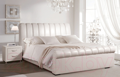 Двуспальная кровать ГрандМанар Линда ЛИ-003.04 180x200 (Unica White)