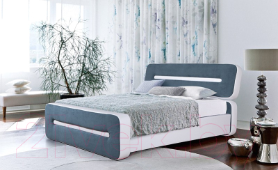 Двуспальная кровать ГрандМанар Афина АФ-040.04 180x200 (Unica White/Aquarelle 69)