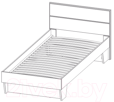 Односпальная кровать 3Dom Слимпи СП003 (акация молдавск/фламинго розовый)